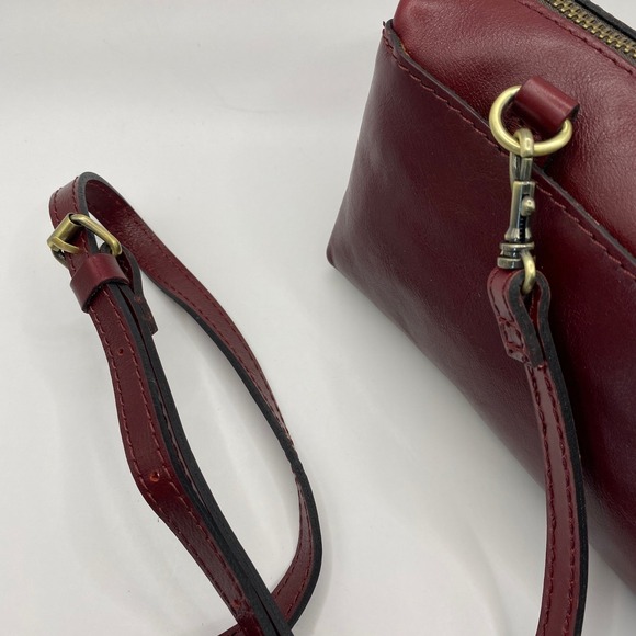 Patricia Nash Deep Red Joliet Leather Crossbody Bag Pouch Clutch Distress NWT - Picture 5 of 8